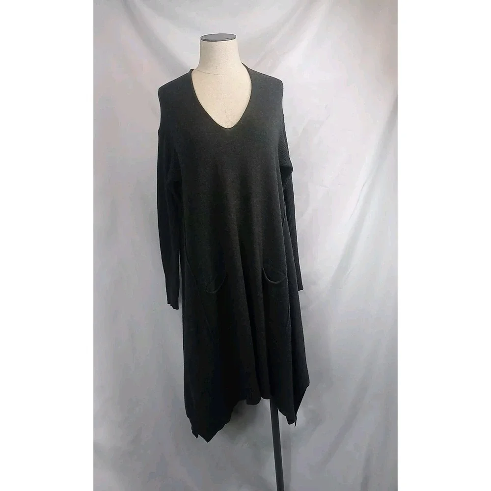VTG Jodifl Oversized Tunic Sweater Dress Women's Small Pocket Dress Fits Large - Picture 1 of 9